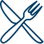 blue fork knife icon blue fork knife icon